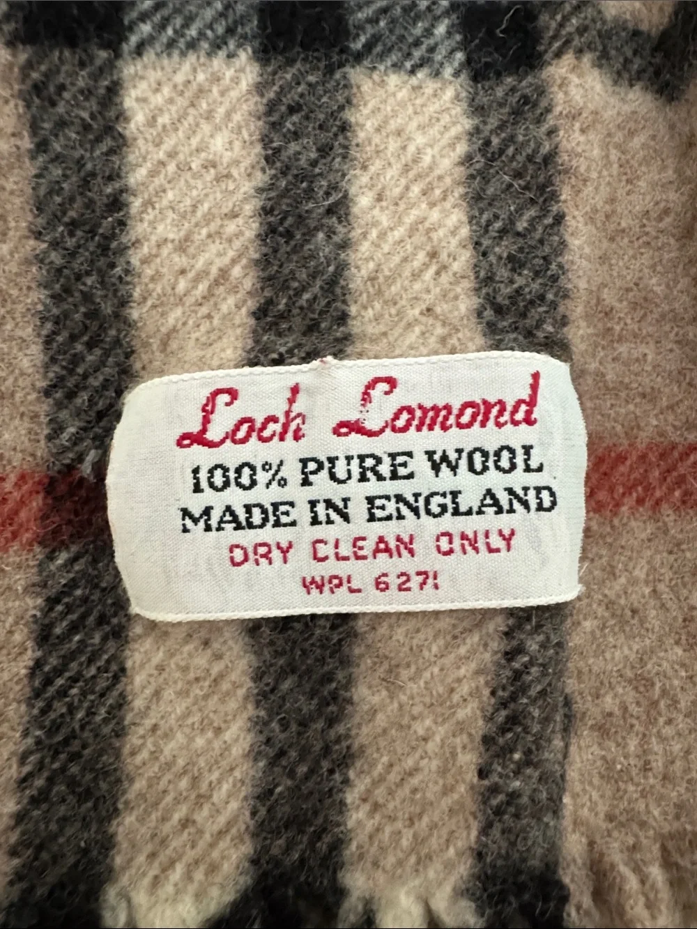 Vintage Loch Lomond 100% Wool Scarf | British-Style Check | Made in England